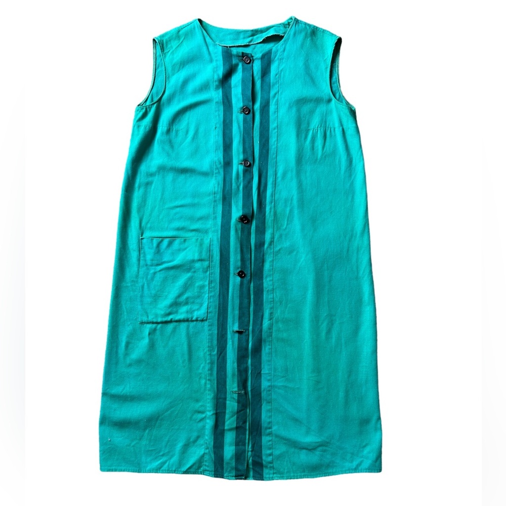 Vintage Striped Turqoise Sleeveless Dress